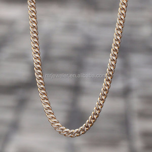 Nuevo 14k chapado <span class=keywords><strong>en</strong></span> oro <span class=keywords><strong>CZ</strong></span> helado cadena de eslabones cubanos hombres hip hop joyeria - Product Image 4