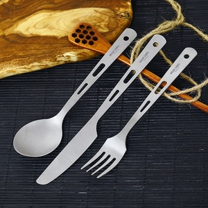 Ensemble léger de trois pièces en titane : couteau, fourchette et cuillère pour le <span class=keywords><strong>camping</strong></span> - Product Image 4