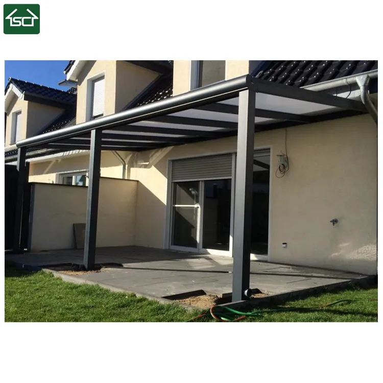 Backyard Aluminium Terrace Patio Roof Lean to Pergola with Sun Shade Awning for Terrassendach, Terrassenuberdachung