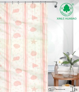 Hermosa concha estilo de diseño moda americana disposiable PE cortina de ducha - Product Image 1