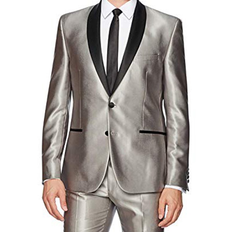 Traje de novio plateado para hombre, traje de boda para hombre, traje de  fiesta de graduación (chaqueta + Pantalones) 2020|Trajes| - AliExpress