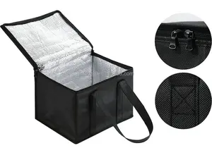 卸売再利用可能なアルミニウム防水不織布クーラーバッグカスタムプリント断熱食品配送バッグ