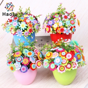 DIY Craft <strong>Kits</strong> Toy for Kids Assorted Craft Iron Wire Button <strong>Felt</strong> Bouquets <strong>Kit</strong> Wholesale - Product Image 4