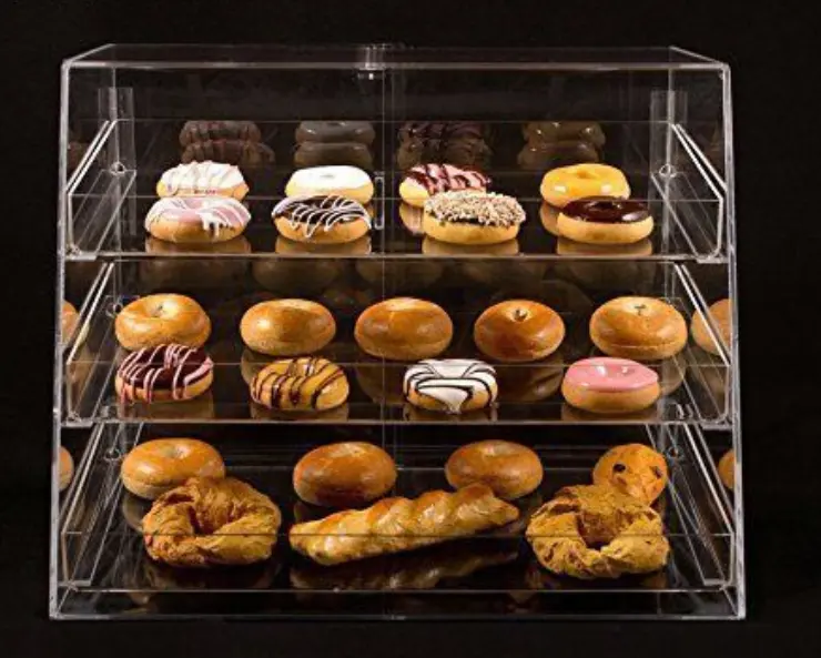 3 Tier Acryl Cupcake Cookie Display Case Met Verwisselbare Trays