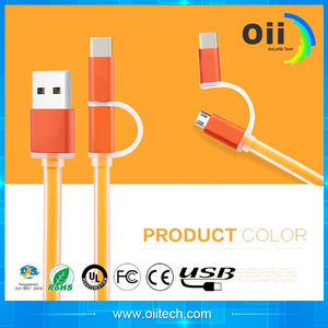 2 in 1 Cavo dati USB A maschio a Micro & L = 1 <span class=keywords><strong>M</strong></span> e 2 <span class=keywords><strong>m</strong></span> & 3 <span class=keywords><strong>M</strong></span> per Il Ipone e altri (Corpo in alluminio) Cavo USB - Product Image 4