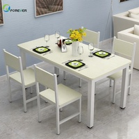Mesa y Sillas de Comedor Multifuncionales de Acero y Madera para Apartamentos Pequeños