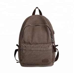 <span class=keywords><strong>Zaino</strong></span> da <span class=keywords><strong>viaggio</strong></span> <span class=keywords><strong>Vintage</strong></span> mochilas de cuero caricabatterie Usb antifurto <span class=keywords><strong>zaino</strong></span> da uomo Casual in tela lavata - Product Image 2