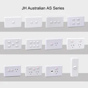 JHAS324-V Úc Ổ Cắm Tiêu Chuẩn SAA Điện 1 Gang Dữ Liệu Dọc Tường Ổ Cắm
