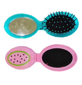 Plastic Hair brush Pocket Mirror Folding Comb With Mirror - Product Image 1