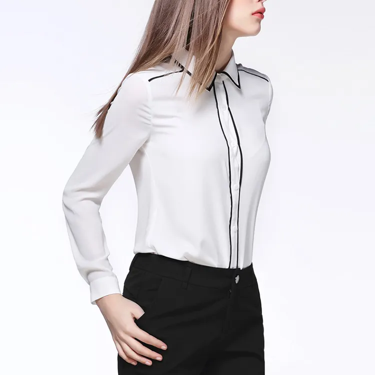 Odel-Blusa de Chifón con cuello alto, 2023 cm