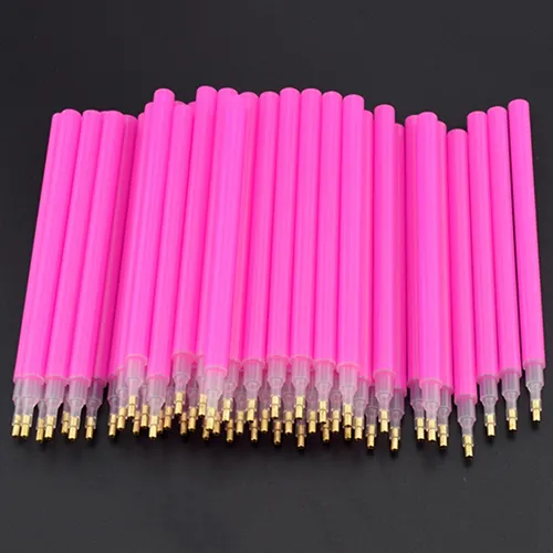Pink Nail Art Rhinestones Picking Tools Dotting Brush Pencil Pen Set In Stock Fast Shipping
