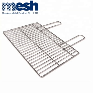 Griglia BBQ in Acciaio Inox con Rete Argentata 27x27x25cm per Arrostire la Carne QUNKUN QKB-0034 Resistente alla Corrosione con Manico in Legno per <span class=keywords><strong>Gas</strong></span> - Product Image 3
