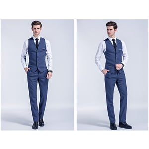WB019 cina Suzhou fornitura uomo abiti da sposa <span class=keywords><strong>blu</strong></span> con <span class=keywords><strong>pantaloni</strong></span> S-3XL 2022 moda classica due bottoni uomo 3 pezzi tailleur - Product Image 6
