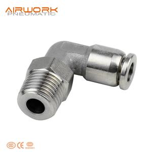 وصلة هوائية من الفولاذ المقاوم للصدأ AirWork <span class=keywords><strong>PL</strong></span> بزاوية 90 درجة مقاس 14 NPT، تركيبات ضاغط هواء معتمدة من CE، وصلة دوارة 4 مم - Product Image 2