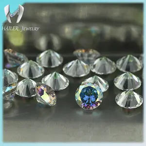 Gemas sintéticas Sueltas Corte Brillante Redondo AB Color Cubic Zirconia