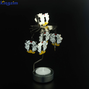 Custom <strong>Angels</strong> Carrousel Candleholder Stainless Steel Rotary Spinning Tea Light <strong>Candle</strong> <strong>Holder</strong> - Product Image 2