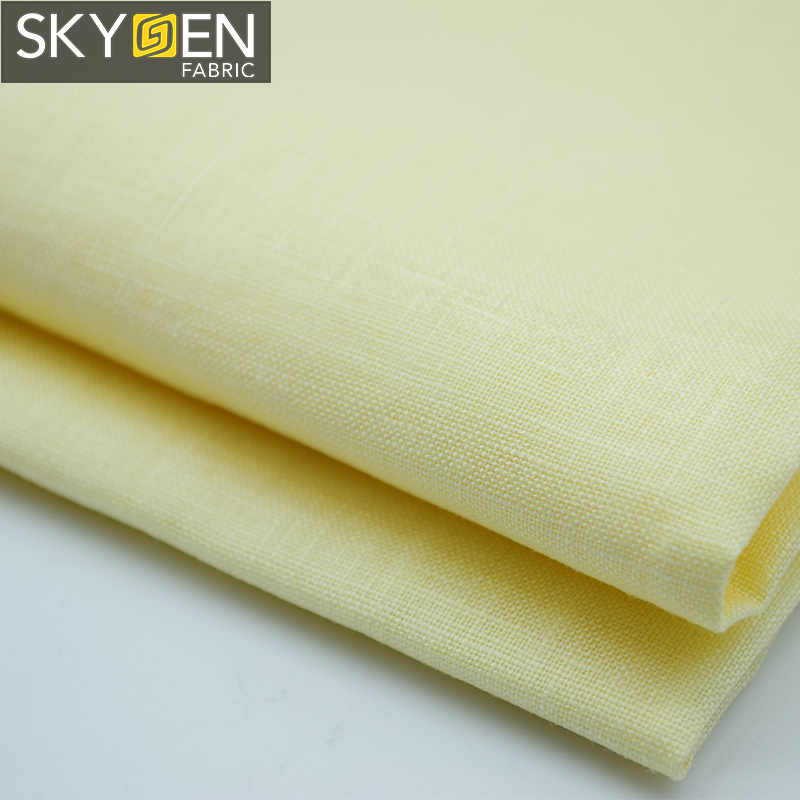 Skygen оптовая продажа крупных партий тонкая однотонная окрашенная 100 Натуральная Розовая коричневая французская японская Бельгийская льняная ткань рулон