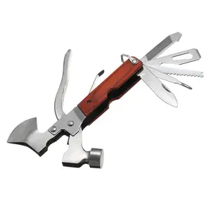 Camping Outdoor Sport Multifunction Hammer EDC Axe Knife Opener Screwdriver Plier Tool Kit multi tool Emergency Survival Hatchet