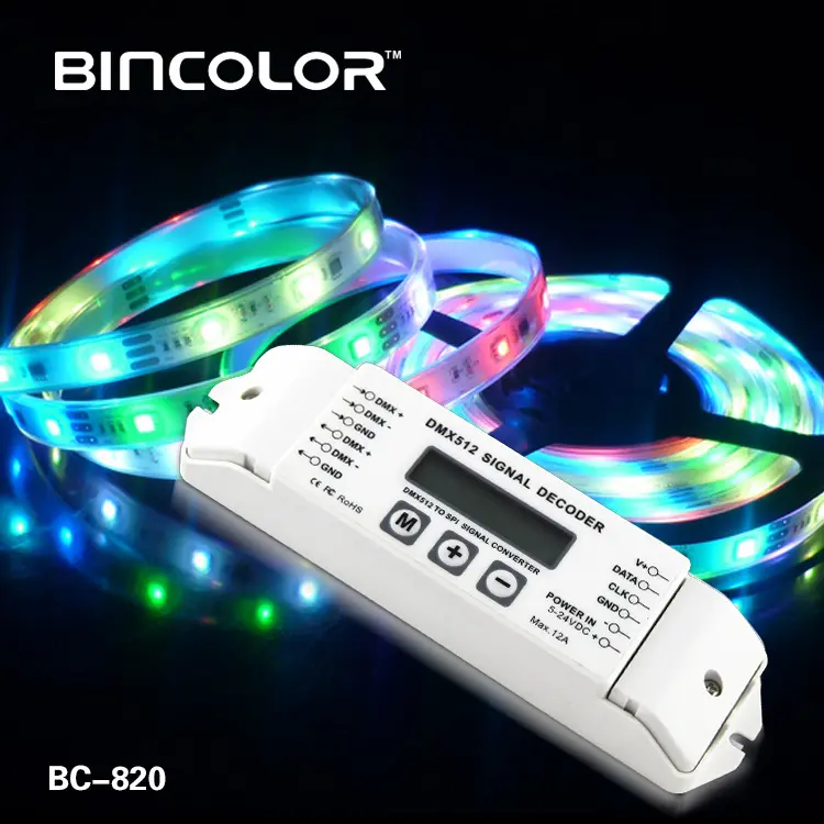 BC-820 LCD display DMX512 decoder led controller ws2811 pixel color display DMX controller