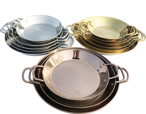 Haute Qualité En Acier Inoxydable Or Rose Revêtement miroir fini <span class=keywords><strong>Paella</strong></span> Poêle Omelette Poêle - Product Image 1
