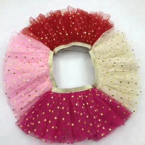 Wholesale Beautiful Golden Sparkle Waist Baby Girls Party Tulle Tutu Summer Sequin Star Baby Tutu Skirt