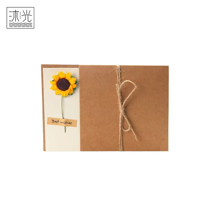 Красивый бумажный цветок, декоративная крафт-бумага, поздравительная открытка на день благодарения