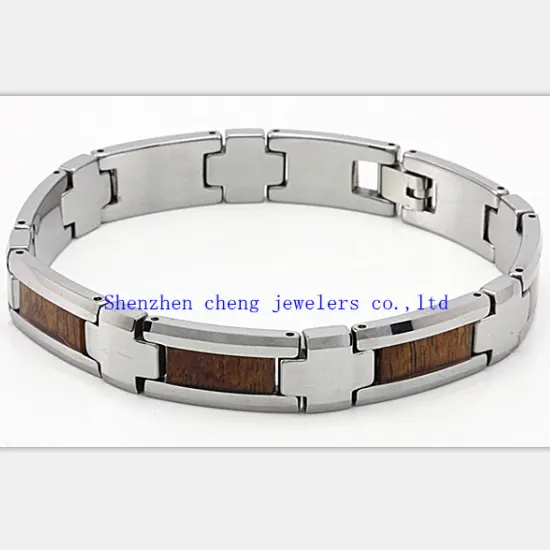 SZ Cheng Jewelers Kostum Tungsten Perhiasan Halus Gelang Kayu