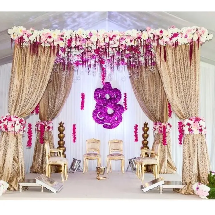 Festa di nozze Mandap Tenda A Soffitto Rotondo Tubo E Drappeggio Decorazione