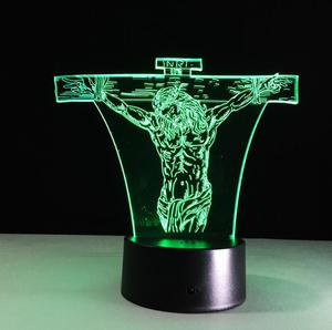 Lampu Malam Desain Yesus Kualitas Tinggi Lampu Malam LED 3D Yesus untuk Dekorasi Kamar Orang Kristen Lampu Samping Tempat Tidur - Product Image 6