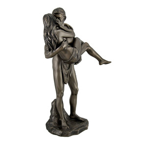 Resina de hombre y mujer desnuda figuras hombre llevando mujer bronce estatua - Product Image 2