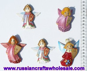 Anges Nouvel An Art Folklorique Russe Panneau Mural Eco-Friendly Cedar Wood Craft for Home Decor Gravure Personnalisée Disponible - Product Image 2