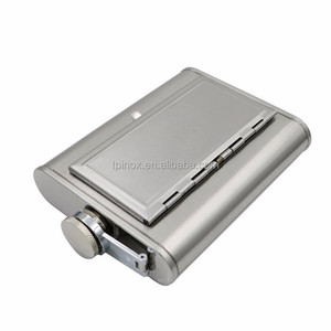 6Oz Thép Không Gỉ Hip Flask Với Thuốc Lá Trường Hợp - Product Image 5