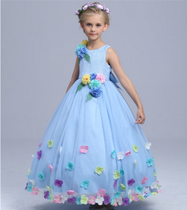 Vestidos de baile para bebé de clase alta, vestidos largos fantásticos con apliques de flores, Bola de baile <span class=keywords><strong>escolar</strong></span>, vestidos de hada esponjosos - Product Image 1