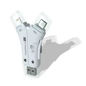 USB 3.0 2.0 flashdisk 8 GB 128 GB usb flash drive 4 dalam 1 iflash drive usb card reader untuk iphone/android/tipe c card reader