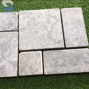 Gạch Lát Đá Travertine Màu Xanh Dương Trung Quốc Họa Tiết Pháp Nhào Lộn Giá Rẻ