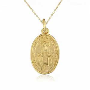Perhiasan Katolik Grosir Liontin Emas Bunda Maria Religius Buatan Khusus - Product Image 1
