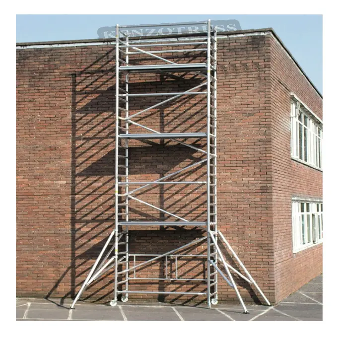 Gemakkelijk Mobiele Aluminium Ladder Steiger Toren Voor Bouw Gebouw