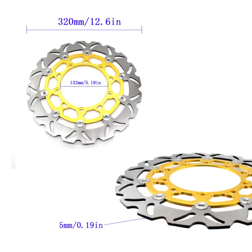 Rotor de disco de freio de alumínio e aço inoxidável, motocicleta flutuante 320mm para yzf125 250 r25 r3