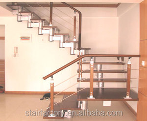 Úc Trong Nhà cầu thang Nhà gỗ vững chắc treads cầu thang Sử Dụng trong nhà đơn giản gác mái thép-gỗ cầu thang L-55 - Product Image 6