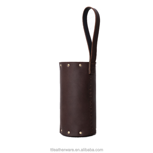 Genuine Leather Bottle <b>Holder</b> <b>Wine</b> Carrier Flask Cover - Product Image 1
