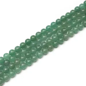 Atacado fabricante de aventurina verde 8mm, contas de pedra preciosa redonda, contas soltas para fazer jóias diy