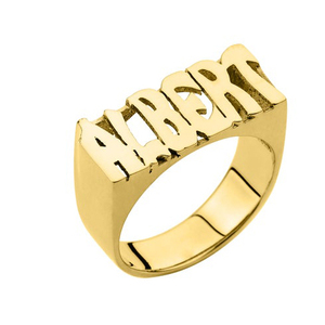 Shangjie Block Letter Personalized 14k Gold <strong>Name</strong> <strong>Ring</strong> Custom <strong>Rings</strong> - Product Image 1