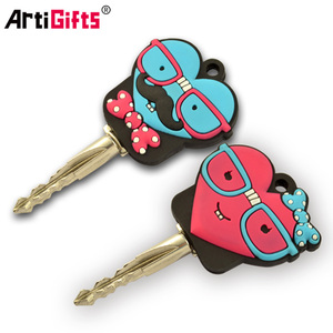 Vòng Chìa Khóa Mềm PVC Màu Dễ Thương Anime Key Covers Cap Nhựa Key Head Cover Cao Su Keychain Tùy Chỉnh Khuôn Logo Keycaps - Product Image 5