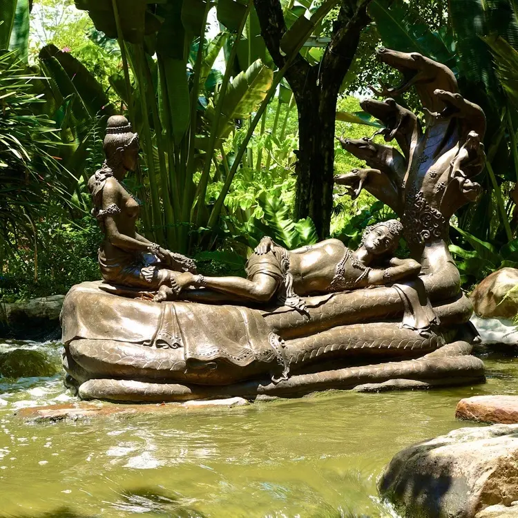 Metal Sculpture Manufacturer Metal Craft Religion Bronze Thailand God Sculpture in the Garden