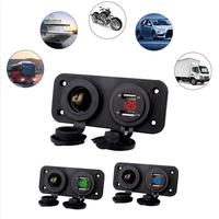 Adaptateur de prise de courant double USB 12V 3.1A à monter sur panneau pour camping-car, remorque, fourgon, voiture, bateau, voiturette de golf
