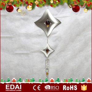 Alta calidad 12 pulgadas plata metal SPINNER cebo decoración bola de cristal Wind SPINNER con diferentes perlas de color - Product Image 4