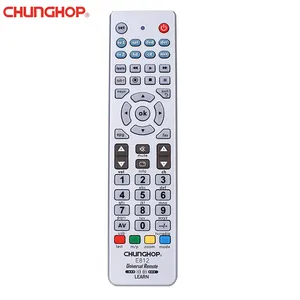 Controle remoto universal chunghop e812, controle remoto para tv com operação 8 dispositivos com 1 ce remoto