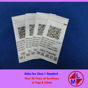 Etiqueta de Cuidado Impresa Lavable Ecológica con Código QR, Cinta de Satén de Poliéster para Prendas y Zapatos - Product Image 3