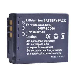 CGA-S007 baterai kamera DMW-BCD10 CGA-S007e CGA S007 CGAS007 untuk Pana sonic Lumix DMC-TZ11 DMC-TZ15 TZ4 TZ5 TZ1 TZ1-A