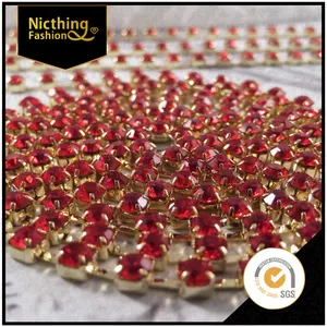 Commercio all'ingrosso rosso e trasparente con strass alternate strass cup <span class=keywords><strong>per</strong></span> abito da sposa - Product Image 1